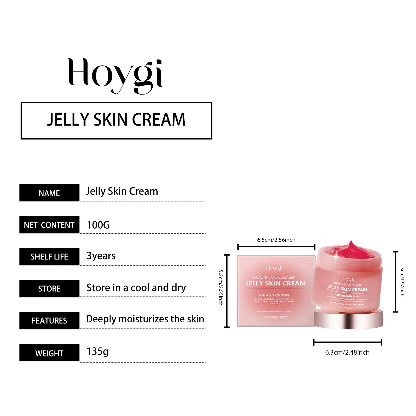 Collagen Jelly Cream Deeply Moisturizing Smooth Skin Tightening Fade Fine Lines Soothing Brightening Hydrating Facial Gel Cream