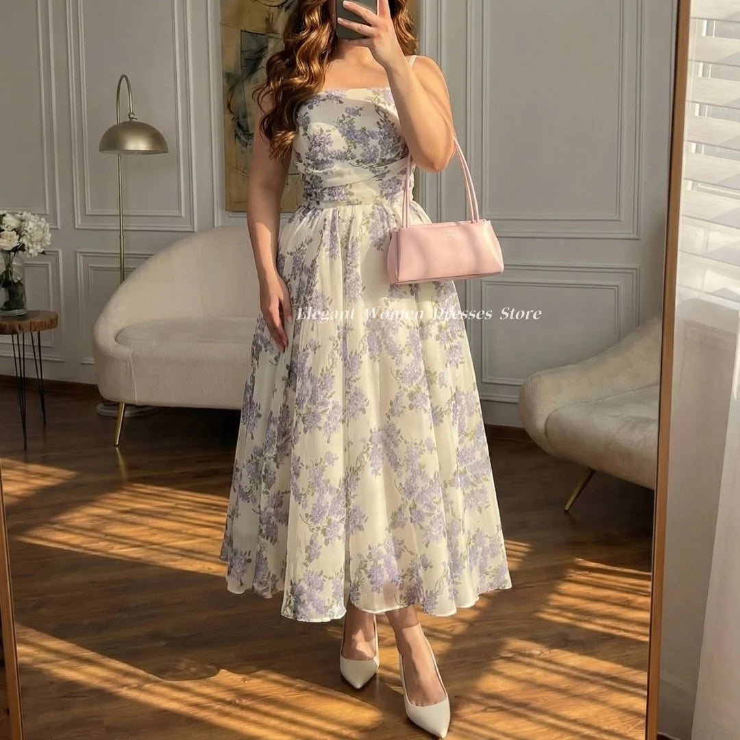 Women‘s Evening Dresses Elegant A Line Floral Prom Gowns Party Dress Ball Gowns vestidos de cerimonia mulher Customized