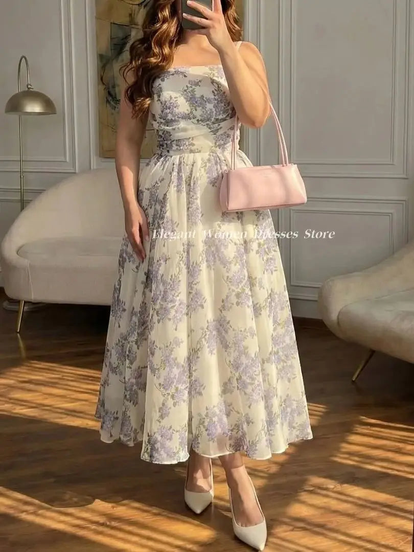 Women‘s Evening Dresses Elegant A Line Floral Prom Gowns Party Dress Ball Gowns vestidos de cerimonia mulher Customized