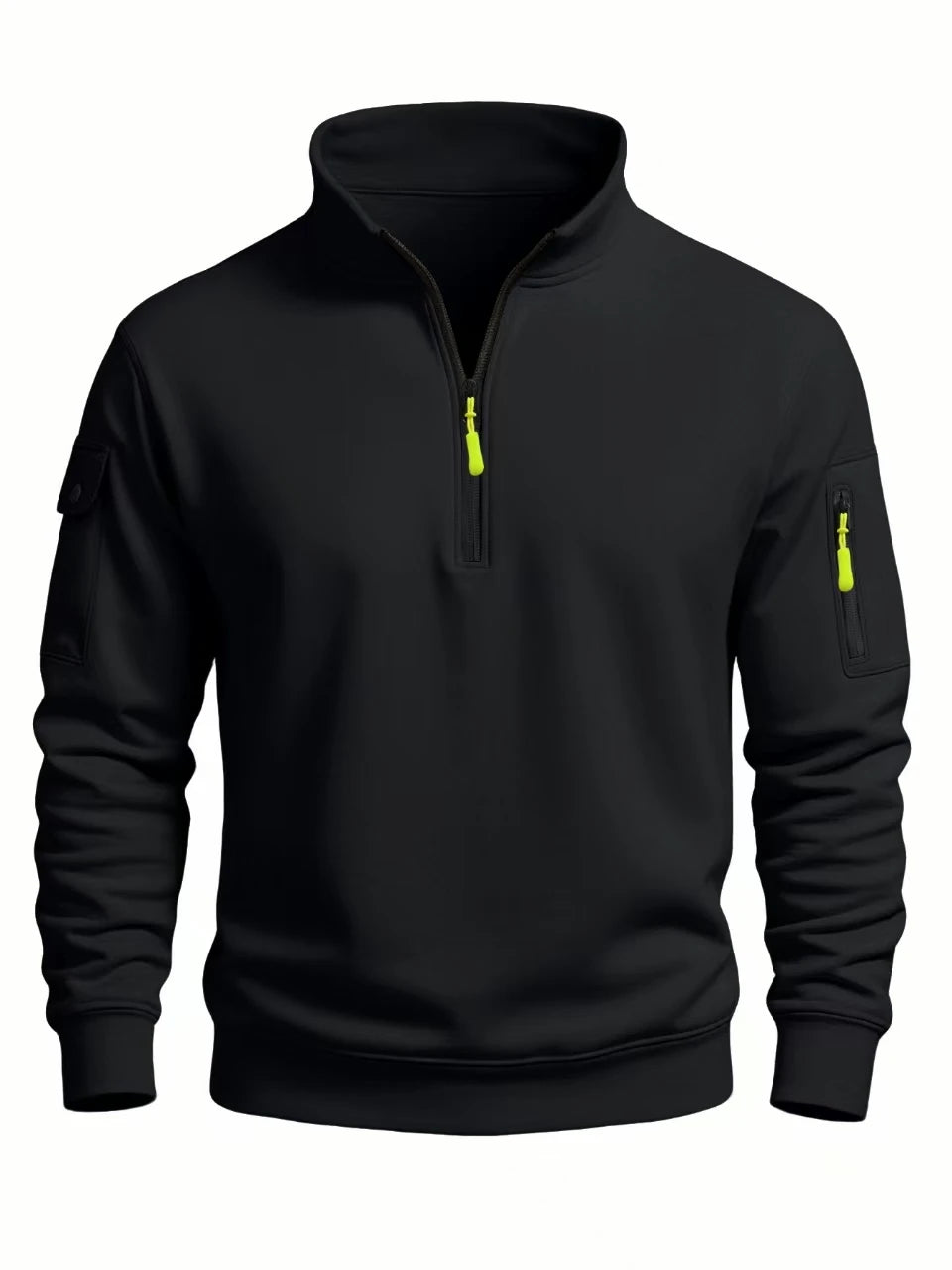 Men's  sweatshirt 2025 autumn and winter new casual sports casual long sleeved high neck half zipper windproof top