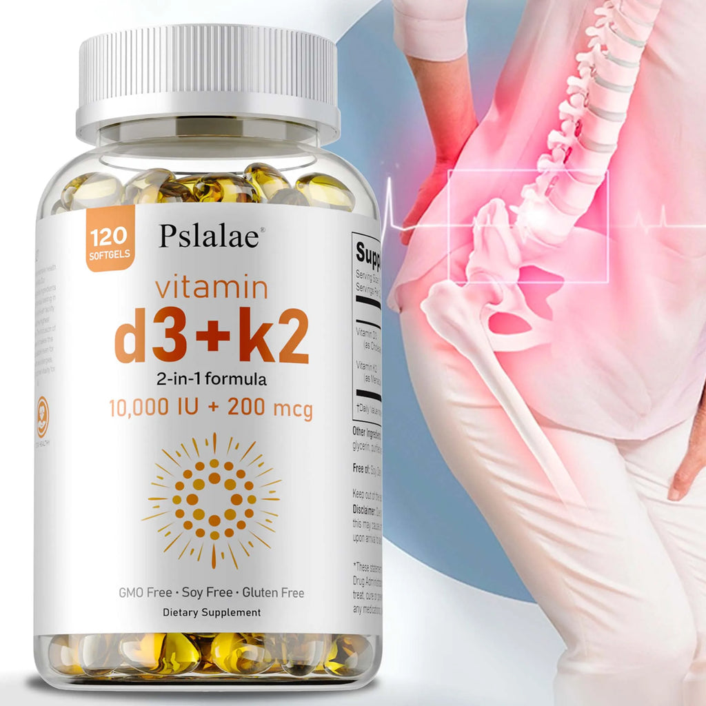 Vitamin D3 with K2 - Immune Support, Healthy Muscle Function and Bone Health, for Heart, Joint Health