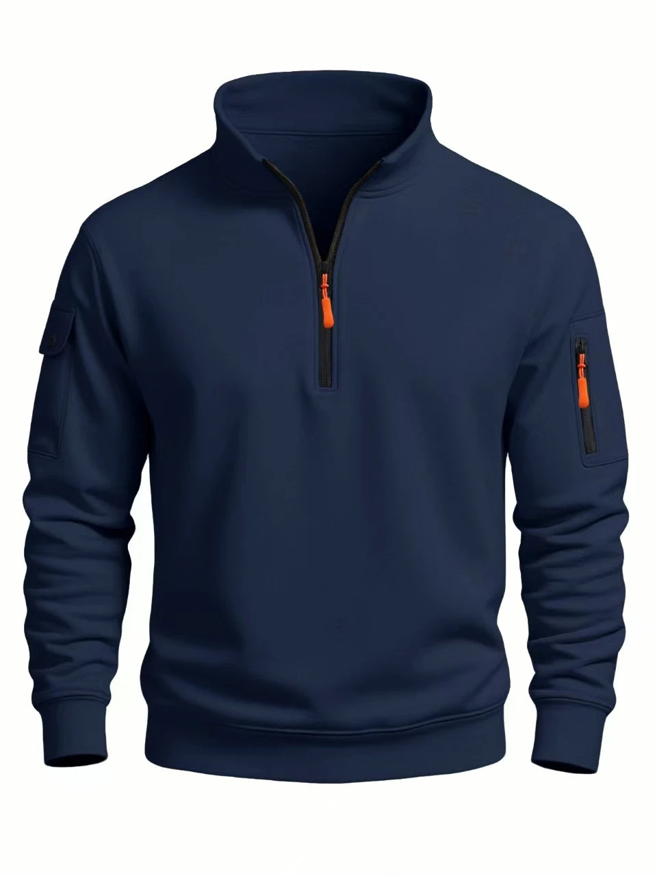 Men's  sweatshirt 2025 autumn and winter new casual sports casual long sleeved high neck half zipper windproof top