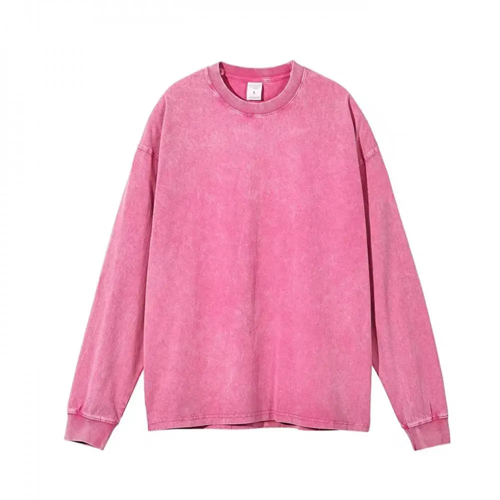 Washed Sweatshirt for Men Women Cotton Loose O-Neck Oversized Clothing Korean Y2k Tops Casual Vintage Long Sleeve Hoody