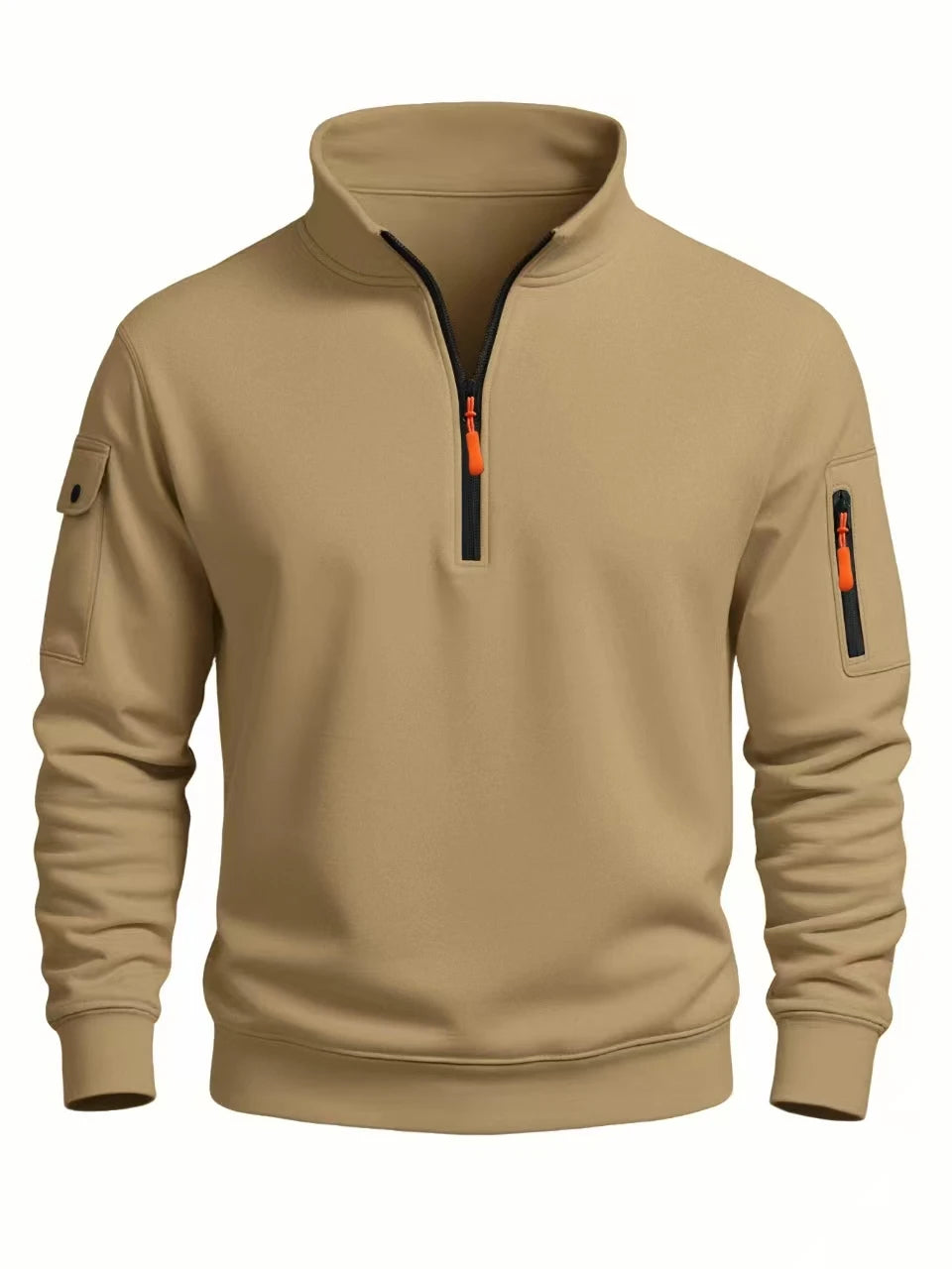 Men's  sweatshirt 2025 autumn and winter new casual sports casual long sleeved high neck half zipper windproof top