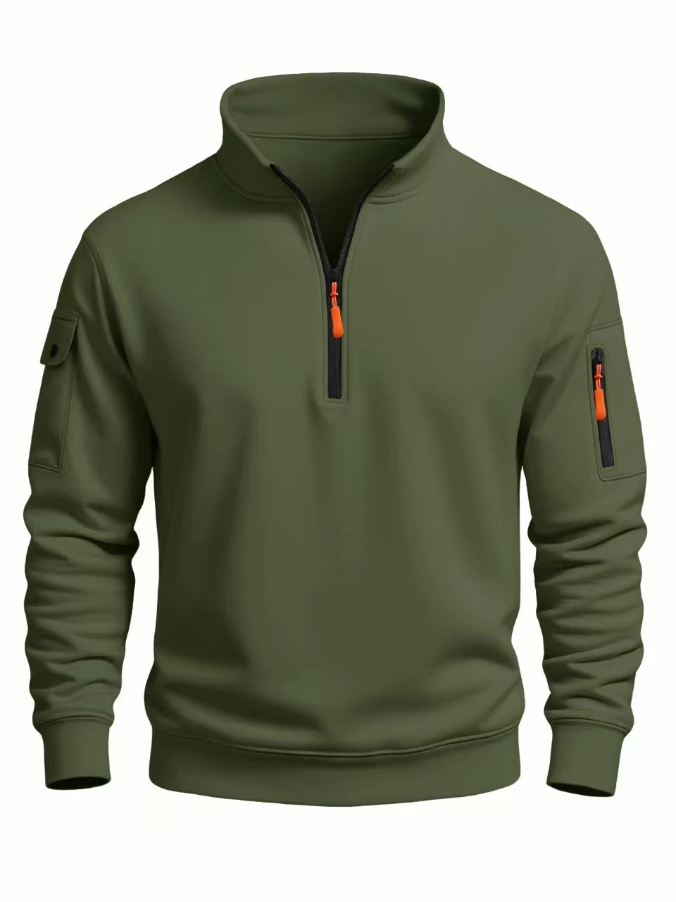 Men's  sweatshirt 2025 autumn and winter new casual sports casual long sleeved high neck half zipper windproof top