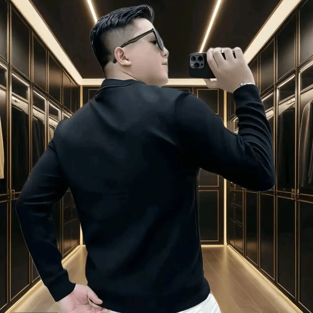 Men's Sweatshirt Autumn Winter New Style Personalized Letter Printing Slim Handsome Round Neck Casual Sweatshirt Trend