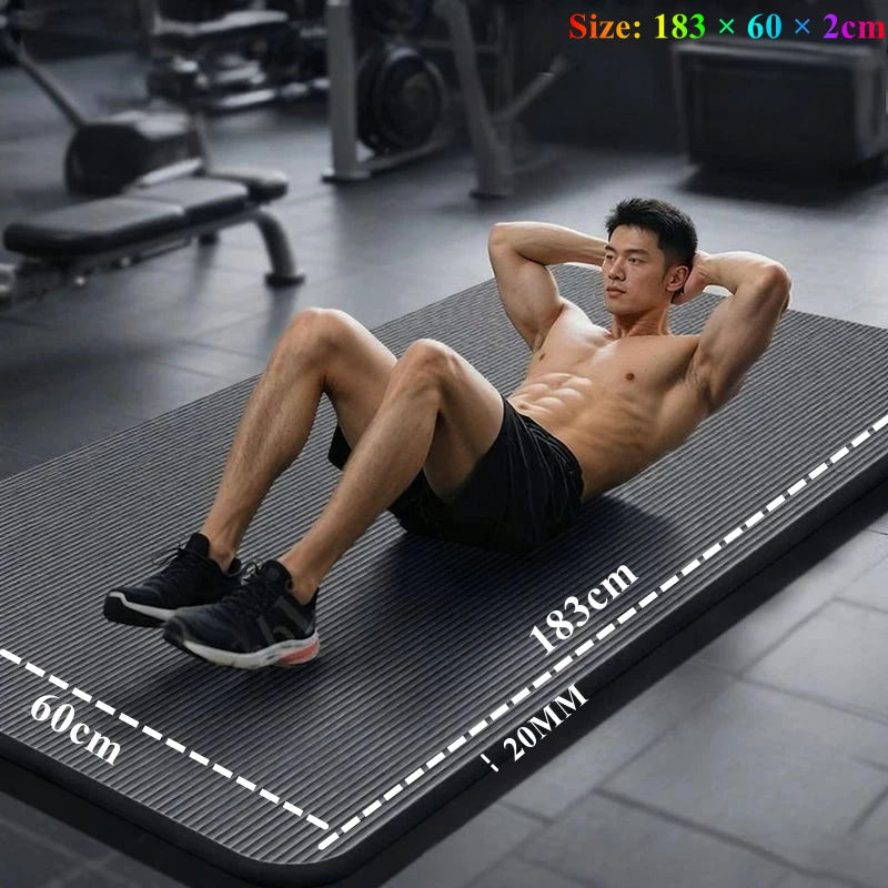 20MM 183×60cmThick Yoga Mats Anti-slip Sport Fitness Mat Blanket for Exercise Yoga and Pilates Gymnastics Mat Fitness Equipment