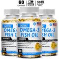 Fish Oil Omega 3 - Helps Improve Eyes, Joints, Antioxidants, Improves Skin Health, Brain Function and Supports Immunity