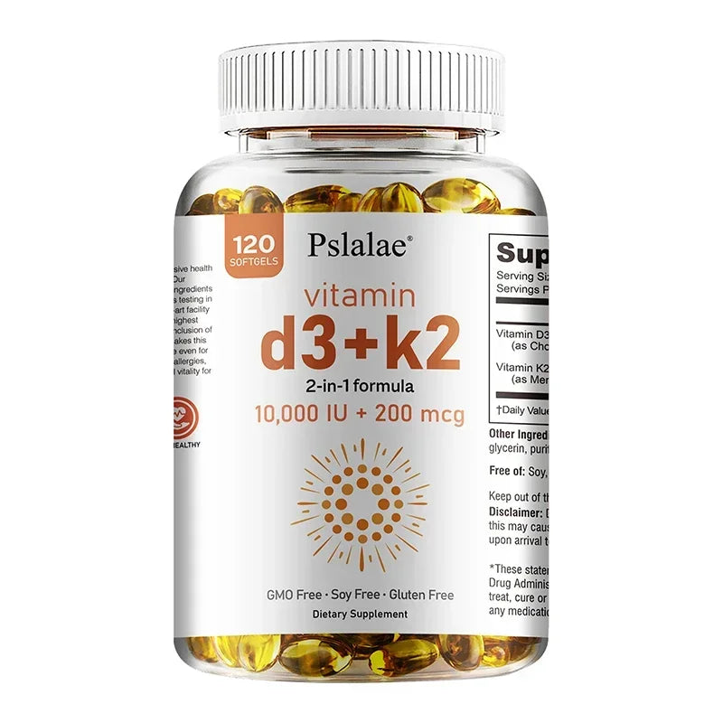 Vitamin D3 with K2 - Immune Support, Healthy Muscle Function and Bone Health, for Heart, Joint Health