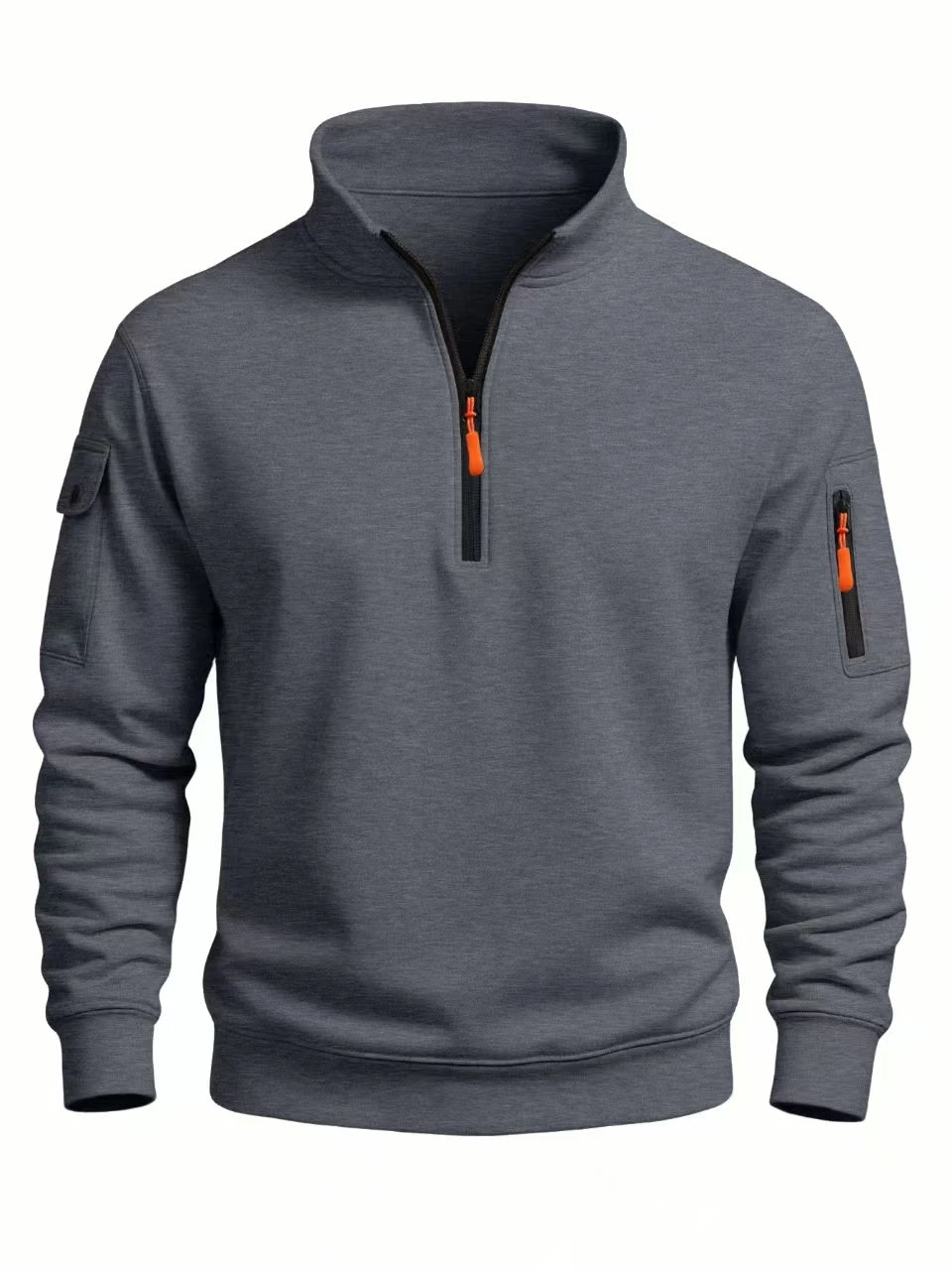 Men's  sweatshirt 2025 autumn and winter new casual sports casual long sleeved high neck half zipper windproof top