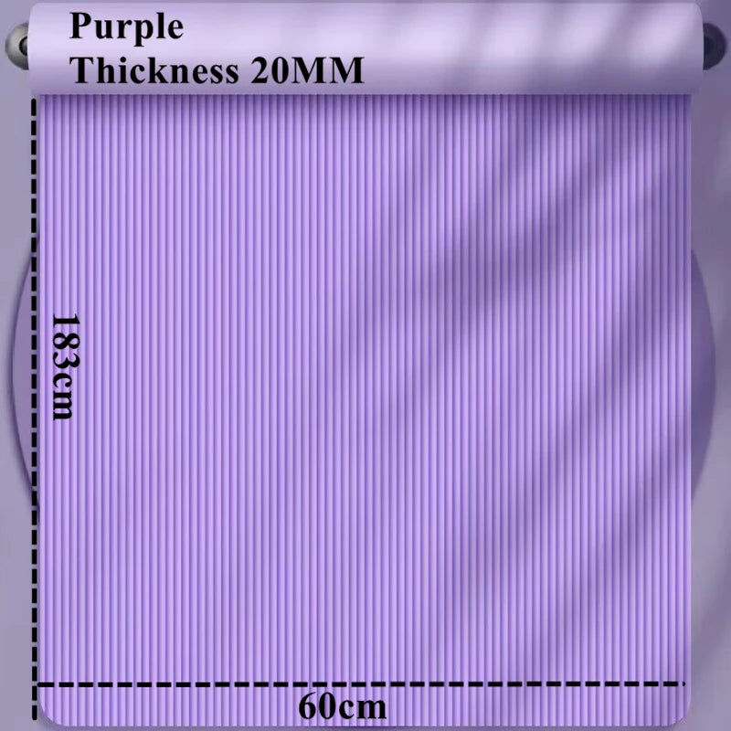 20MM 183×60cmThick Yoga Mats Anti-slip Sport Fitness Mat Blanket for Exercise Yoga and Pilates Gymnastics Mat Fitness Equipment