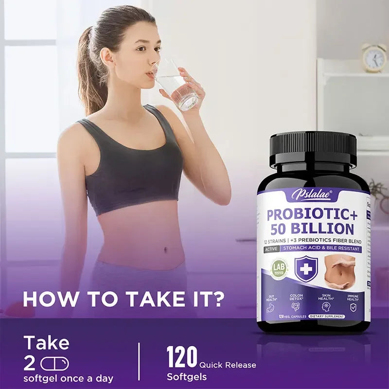 Probiotic 50 Billion - Probiotics for Men and Women To Promote Gut and Digestive Health, Relieve Bloating, and Improve Immunity