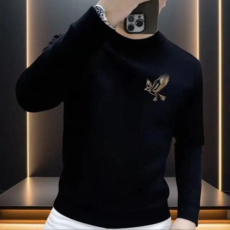 Sweatshirt Men's Autumn Winter Wear 2025 New Fashion Brand Round Neck Plus Velvet Thickened Versatile Pullover Long-sleeved Top