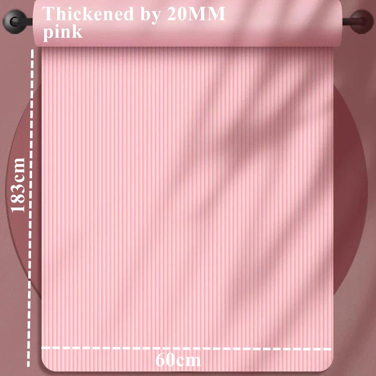 20MM 183×60cmThick Yoga Mats Anti-slip Sport Fitness Mat Blanket for Exercise Yoga and Pilates Gymnastics Mat Fitness Equipment