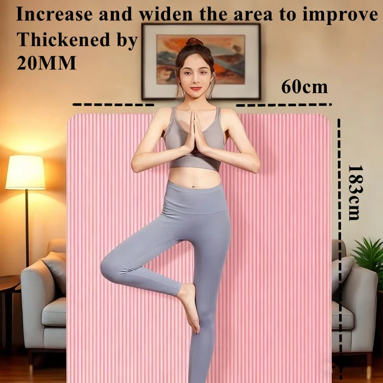 20MM 183×60cmThick Yoga Mats Anti-slip Sport Fitness Mat Blanket for Exercise Yoga and Pilates Gymnastics Mat Fitness Equipment