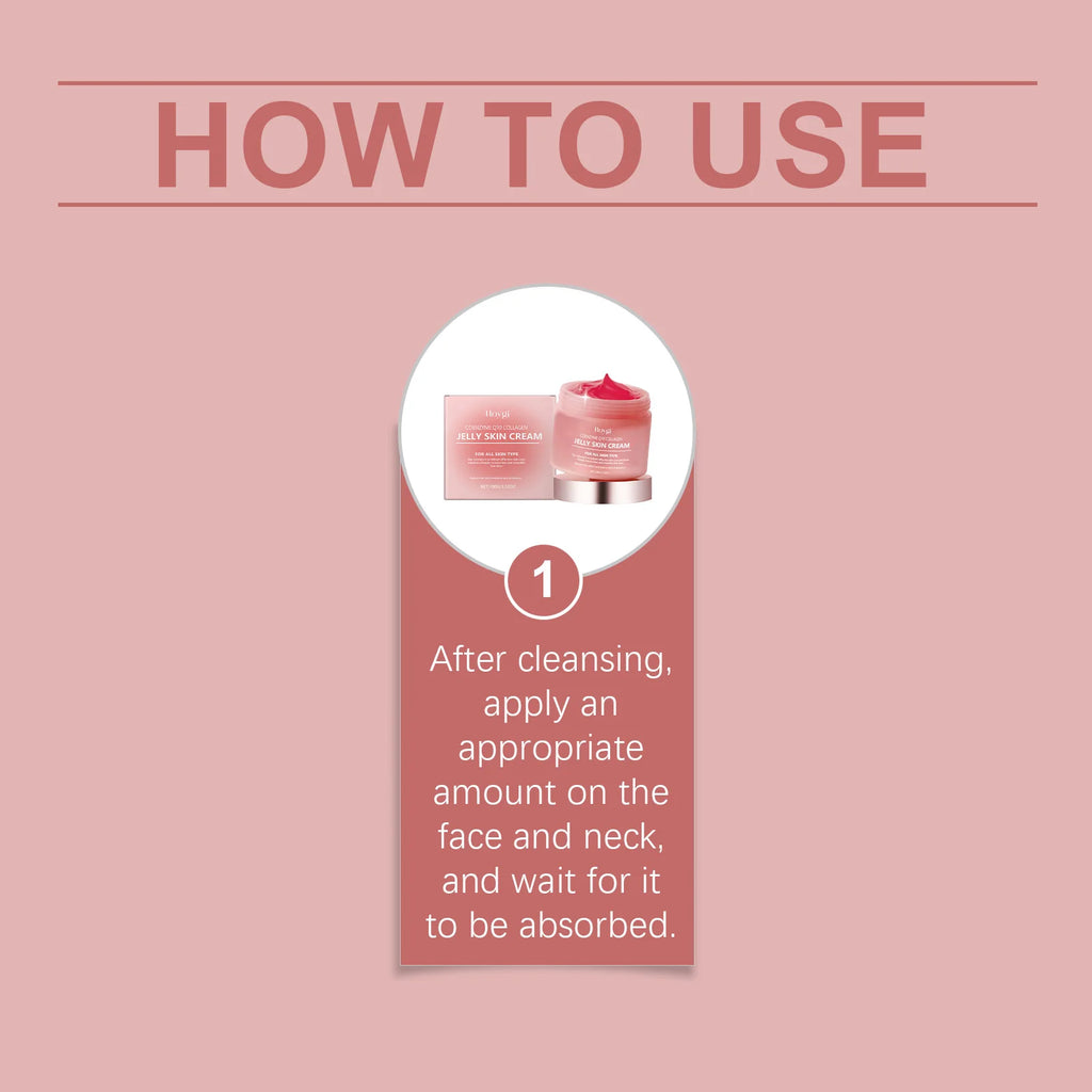 Collagen Jelly Cream Deeply Moisturizing Smooth Skin Tightening Fade Fine Lines Soothing Brightening Hydrating Facial Gel Cream