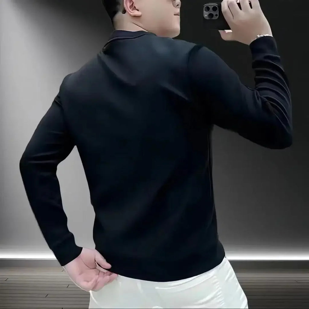 Sweatshirt Men's Autumn Winter Wear 2025 New Fashion Brand Round Neck Plus Velvet Thickened Versatile Pullover Long-sleeved Top